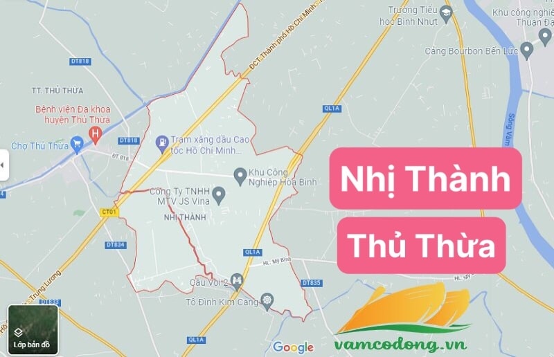 007.02.04.1 bản đồ xã Nhị Thành huyện Thủ Thừa